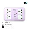 High Quality Extension Board with USB Sockets Smart Universal Electric Board with 4 Power Sockets and 3 USB Plugs for Charging Mobile Phones and Heavy Duty Copper Wire. 