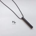 Bar Necklace Black Platinum Vertical Bar Gift For Man & Woman - Stylish And Premium Quality Jewelry Piece. 