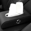 Car Tissue Box with Clock Black. 