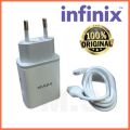 100% Original infinix 33 Watt Fast Charger (Genuine) 33W Infinix Original Adaptor Box Pulled With Fast Charging Type C Cable White. 