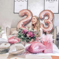 40 Inch Foil Birthday Balloons Air Helium Number Balloon Happy Birthday Party Decoration Rose Gold Figures Balloon. 