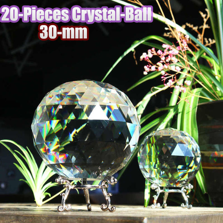 10/20 pieces lot 30mm Glass White Crystal Chandelier Faceted Ball For Chandeliers Lighting Parts Home Wedding Decoration