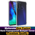 Motorola One Fusion Back Cover Transparent Extra Bumper Anti Shock Hard Crystal Clear Case For Motorola One Fusion. 