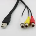 1Pc Usb Male Plug To 3 Rca Female Adapter Audio Converter Video Av A/V Cable Usb To Rca Cable For Hdtv Tv Television Wire Cord. 