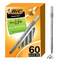 BIC Round Stic Xtra Life Ballpoint Pens, Medium Point, 1.0 mm, Black Ink, Pack of 4, Flexible Round Barrel For Writing Comfort USA's #1 Brand. 
