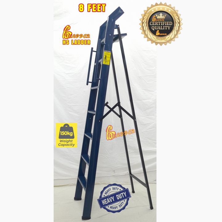 Iron Foldable Ladder 8 feet Heavy Duty Ladder Plate form ,Handle Attach Stairs Best For Home Ladder