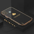 For Tecno Spark 6 Go / Spark Go 2020 Back Cover + Hand Strap Fashion Shiny 6D Plating Maple Leaves Protective Case Square Bumper Soft Silicone Mobile Phone Cases. 