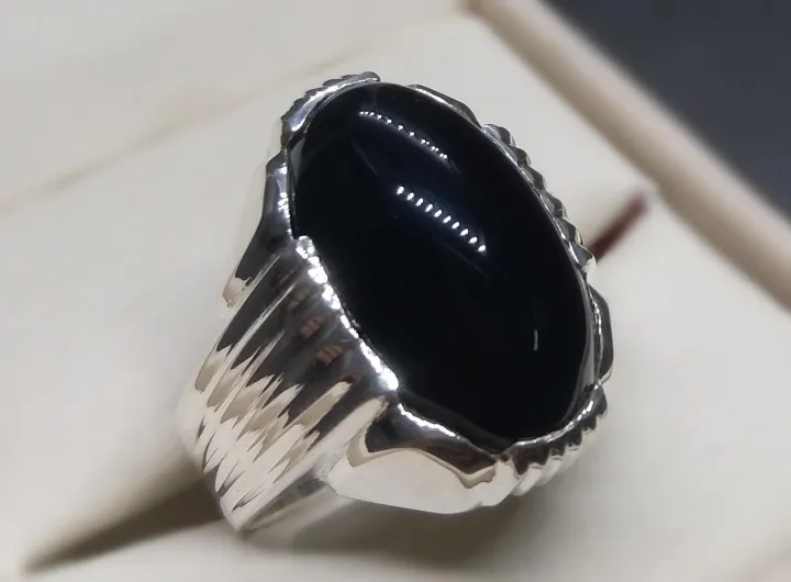 Mens%20Natural%20Unheated%20Untreated%20Black%20Onyx%20Ring%20Sterling%20Silver%20925%20Agate%20Ring%20Mens%20Aqeeq%20Ring%20Shifat%20al%20Abad%20Ring%20Black%20Carnelian%20Ring%20For%20Men%20Chandi%20Ring%20Original%20Gemstone%20Ring%20-%20Image%203