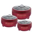 HAPPY LION 3 PCS HOT POT SET GLASS TOP LID. 