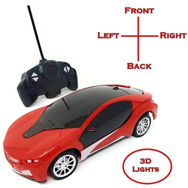 3D Remote Control car for kids - Full Remote Options - 3D Light Famous car - Fine Quality with High Speed