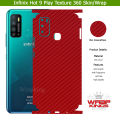 Infinix Hot 9 Play Skin/Wrap 360 Protection Sheet/ Carbon fiber/ Matte/ Transparent/ Lamination Back And Sides Included Camera Skin. 