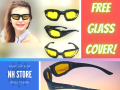 Wiley X Night Vision Yellow Glasses for Riders - Night Vision Anti Fog Driving Glasses - Free Night Glass Cover - Protect Eyes From Dust and Virus- For Night Sport Matches. 