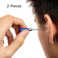 2 Pieces Ear Wax Cleaners Removal Easy Earwax Remover Earpick Tools Loop Head , Best Tool For Ear Cleaning. 