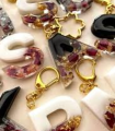 Handmade Resin Alphabet Keychain A-Z Letter. 