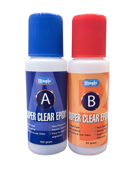 Magic Super Clear Epoxy Rasin 150 ml, 750ml , 1500ml (resin with hardner) 2:1 Pure for Art, Craft & Coating