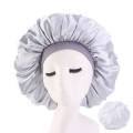 Large Night Sleeping Cap Hair Bonnet Hat Head Cover Satin WiBand Adjust Caps. 