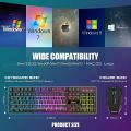 RedThunder K10 Wireless Gaming Keyboard and Mouse Combo, LED Backlit Rechargeable 3800mAh Battery, Mechanical Feel Anti-ghosting Keyboard + 7D 3200DPI Mice for PC Gamer (Black). 