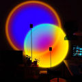 Remote Control RGB Sunset Lamp Projector 16 Colors LED Night Light - Mobile Photography Backgrounds Sunlight Lamp Accessories Kit - Rainbow Lighting Modes USB Powered -  Table Lamp For Bed Room Side Table Night Lamp For Photoshoot , Mobile Photography. 