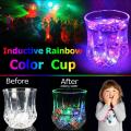 Magic Led Glass Inductive Rainbow Color Changing Flashing Light Cup LED light induction glass. 
