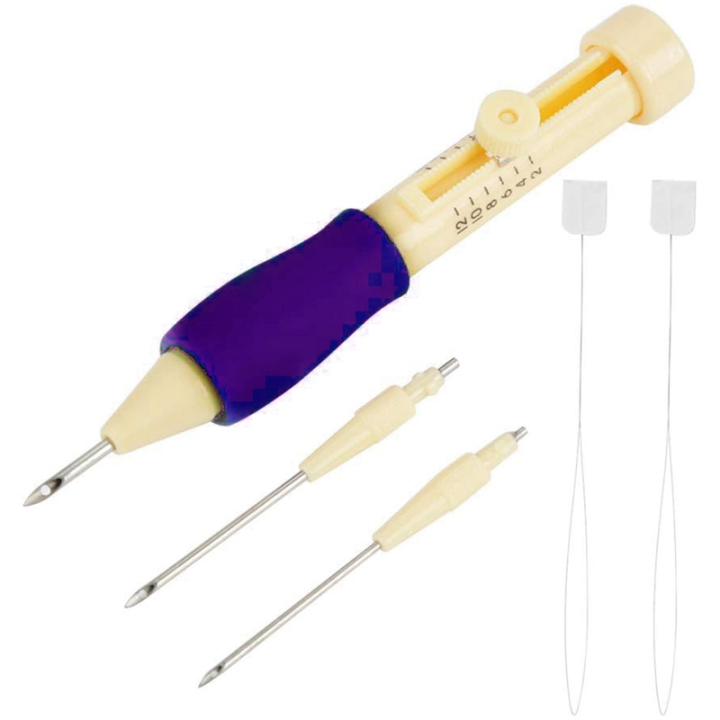 Punch Needle, Embroidery Needle Punch, Sizes Pen Kit Tool for Medium Punch Needle, with 3 Needle DIY Craft Set