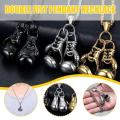 Double Boxing Necklace Boxing Gloves Pendant Long Chain Double Boxing Gloves Alloy Pendant Necklace Black Gold Silver Double Boxing Gloves Necklace. 