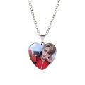 Cross-border jewelry Korean boy group stray kids heart shaped time gem peach heart pendant stray boy necklace. 