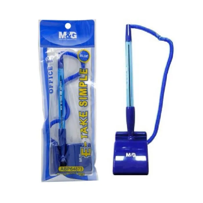 Stick%20On%20Front%20Counter%20Reception%20Desk%20Office%20Blue%20Gel%20Pen%20-%202%20Meter%20Flexible%20Coil%20Cord%20Base%20-%20Image%204