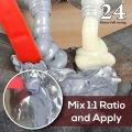 Industrial Heat Resistance Cold Weld Metal Repair Paste A&B Adhesive Gel. 