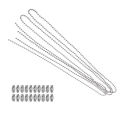 【Miga Plaza】WAYDUSTORE Bead Chain Extension Chandelier Metal Chain Chain Extender with Connectors for Ceiling Fan Ornament ( 1 Beaded Chain and 20 Connector, Silver ). 