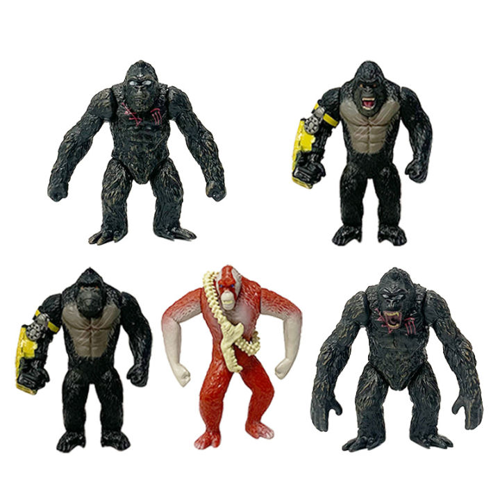 5pcs/set Godzilla vs. Kong 2 King Kong Gorilla Monkey Figure Model Toys