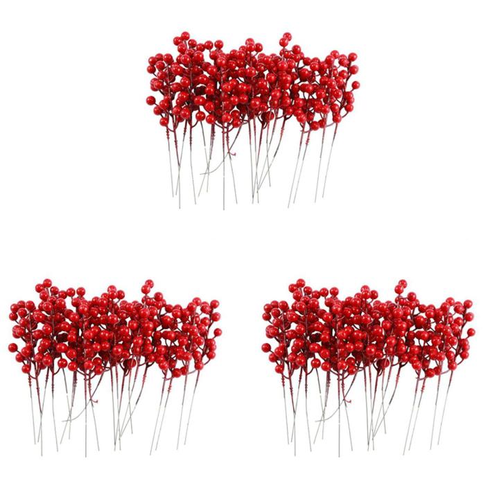 Artificial Christmas Red Berries Stems for Christmas Tree Ornaments