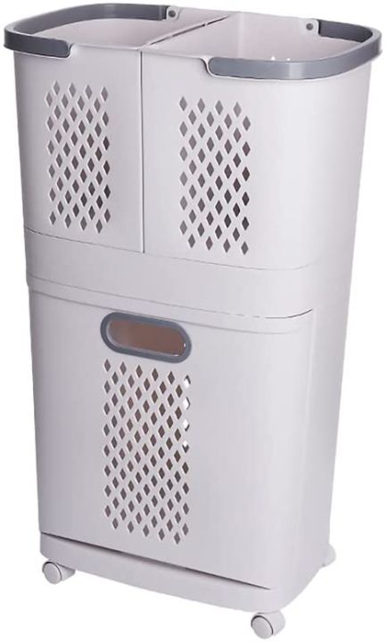 Laundry%20Baskets%20with%20Wheels%20Trolley%20Laundry%20Collector%202%20Layers%20with%203%20Storage%20Baskets%20for%20Bedroom%20Bathroom%20-%20Image%206