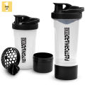 Shaker Bottle - 24 Ounce Protein Shaker Plastic Bottle for Pre & Post workout with Twist and Lock Protein Box Storage. 