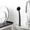 IKEA RINNIG Dish-washing brush, Black dishwashing brush with suction cup and handle. 