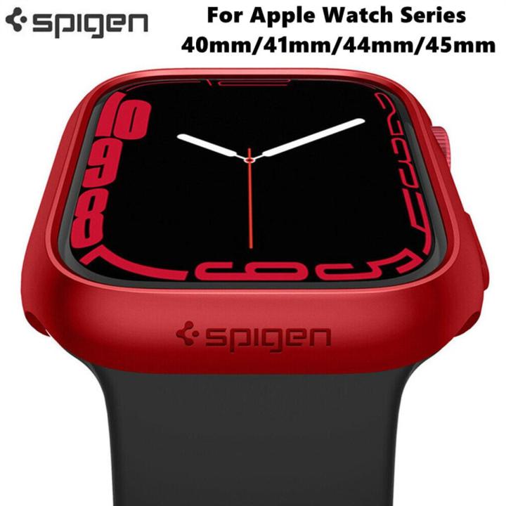 Original Korean Brand Spigen Thin Fit Bumper Case For Apple Watch SE 7 6 5 4 40mm/41mm/44mm/45mm Anti-fall Shockproof Slim Cover