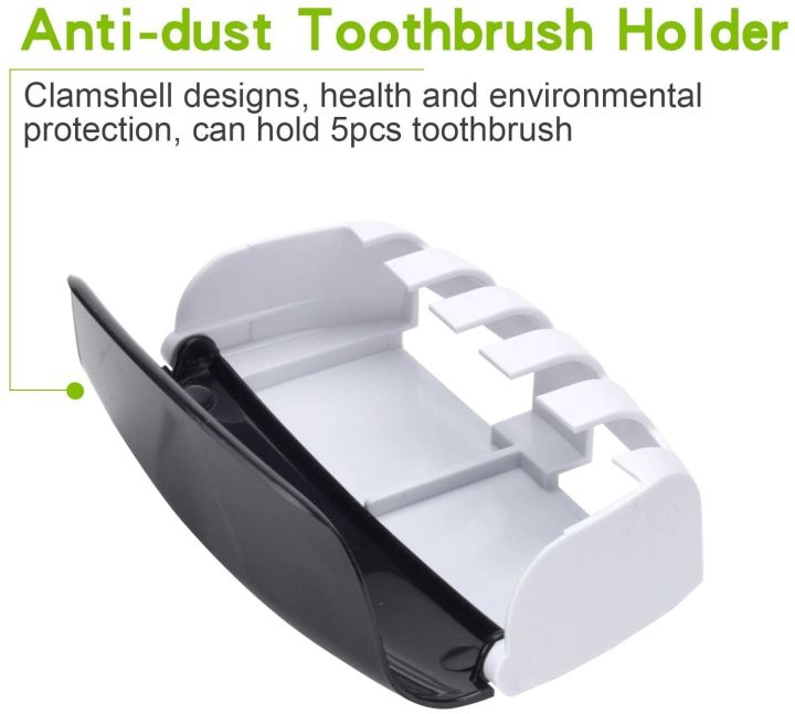 Plastic%20Set%20of%20Toothpaste%20Dispenser%20&%20Toothbrush%20Holder%20-%20White%20Automatic%20Tooth%20paste%20Dispenser%20and%20Tooth%20brush%20Holder%20Set%20%20Wall%20Mounted%20Toothpaste%20Dispenser%20with%205%20Toothbrush%20Holder%20Set%20%20Toothpaste%20Squeezing%20Machine%20%20Tooth%20brush%20Holder%20-%20Image%206