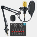BM800 Condenser Microphone Kit With V8 / V8PLUS USB Sound Card, Pop Filter & Arm Scissor Stand. 