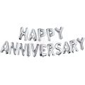HAPPY ANNIVERSARY FOIL BALLOONS IN SILVER COLOR FOR ANNIVERSARY PARTY FOIL BALLOON. 