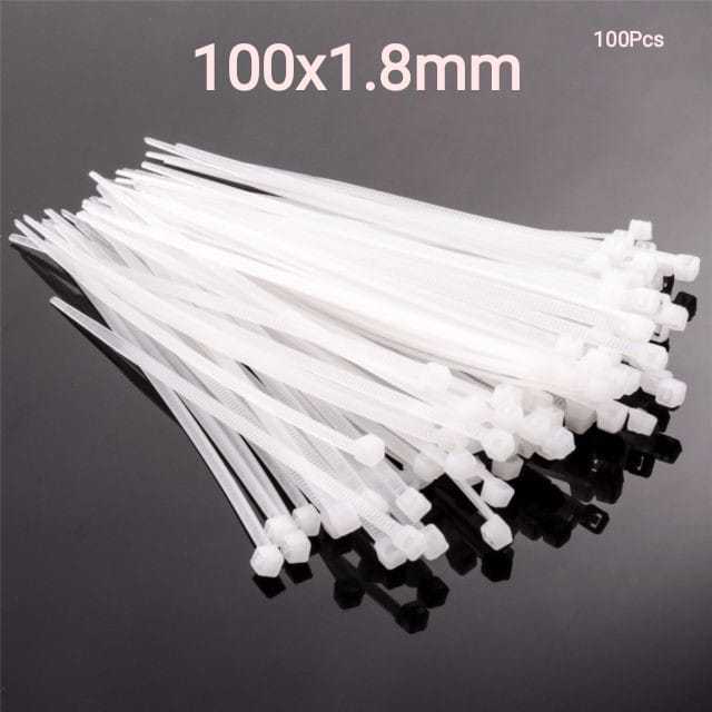 Transparent Crystal Clear White Nylon Cable Tie Nylon Cable Ties Plastic Self Lock Tie for Strap Network Cable Cord Wire Tie Zip Strap | 100x1.8mm|  |  | The Hope Store