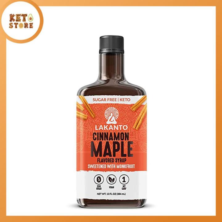 Lakanto Cinnamon Maple Flavoured Syrup Sweetened With Monkfruit - 384Ml - Ketogenic Diet - For Keto Diet