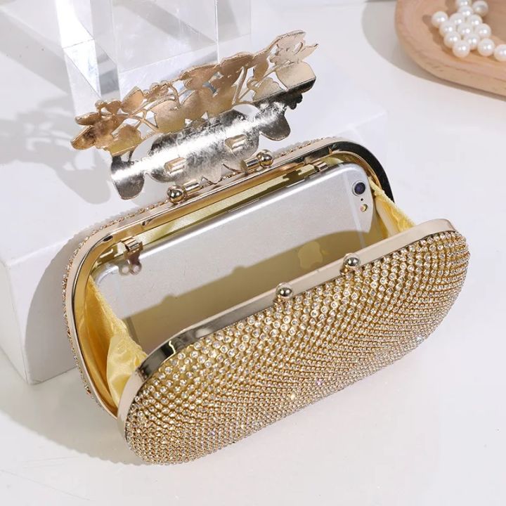 Gold%20Rhinestone%20Evening%20Clutch%20Purse%20Bridal%20Prom%20Bag%20Pillow%20Shape%2016x12x5cm%20-%20Image%203