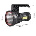 Heavy-duty Flashlight Portable Waterproof Camping Flashlight with Detachable Handle Rechargeable High Brightness 7 Adjustable Levels Ideal Outdoor Torch for Southeast Asian Buyers. 