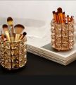 1 Piece Metal Crystal Round Makeup Brush Holder, Miaowater Makeup Brush Pen Holder, Brush Sorting Storage Organizer. 