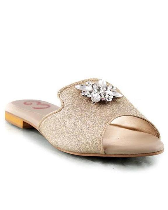 Dull%20Gold%20Faux%20Leather%20Shoes%20For%20Women%20-%20Image%203