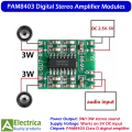 3pcs PAM8403 Mini Digital Stereo Amplifier Module 3W+3W Class D Audio Board by Electrica. 