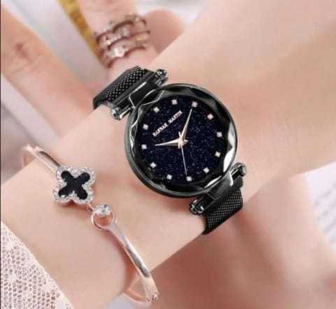 Black Magnetic Chain Strap Tranding In FACEB00K TIKT0K Watch For Girls & Woman
