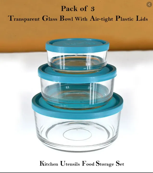 Storage%20Bowl%20Set%20of%203%20Transparent%20Glass%20With%20Plastic%20Lid%20-%20Image%203