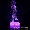 Cross-border exclusive supply of Dragon Ball series 3D table lamp creative gift visual three-dimensional light colorful touch LED night light. 
