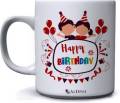 Gift Pack : Happy Birthday Printed Customized Cup and Cushion with Keychain. 
