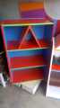 multi color book shelf for school class. 